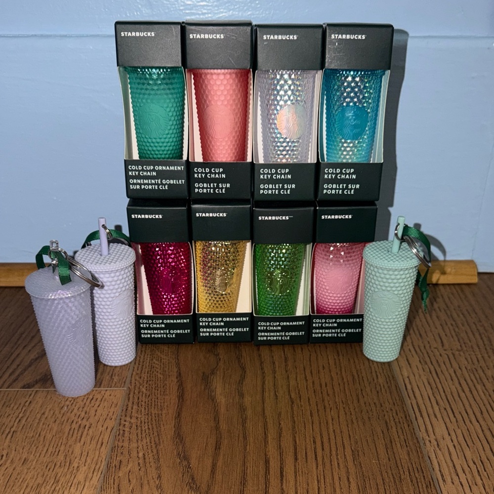 Starbucks Studded Cold Cup Ornament/Keychain Set of 11
